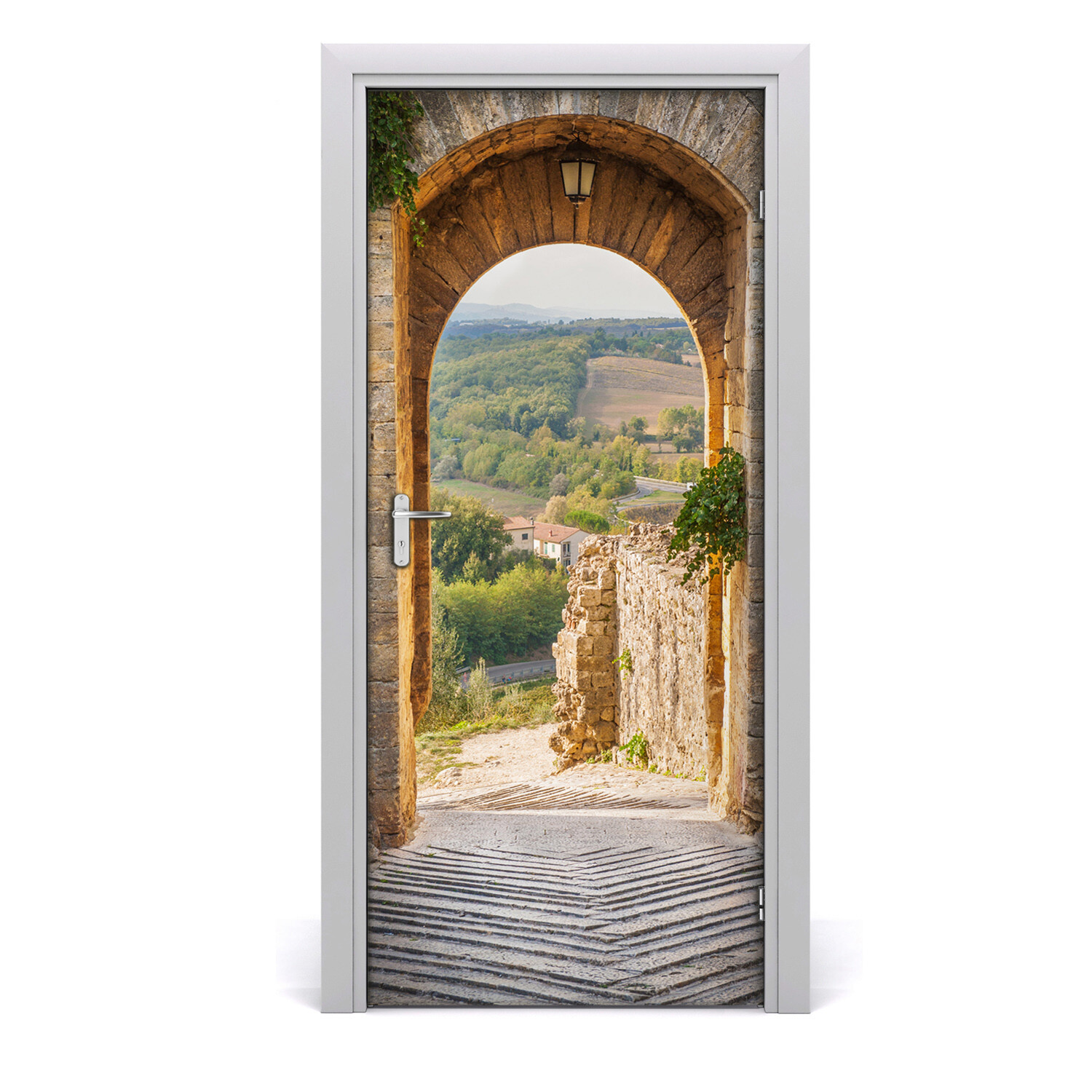 Self adhesive Door Wall wrap removable Peel & Stick Architecture Tuscany Italy
