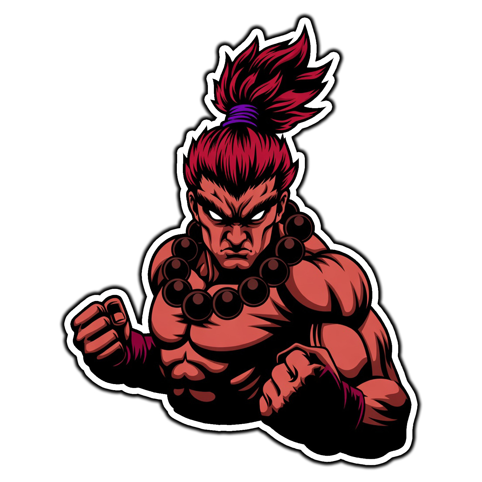 Akuma #1 Street Fighter Retro Sticker Waterproof Vinyl Decal Die-Cut