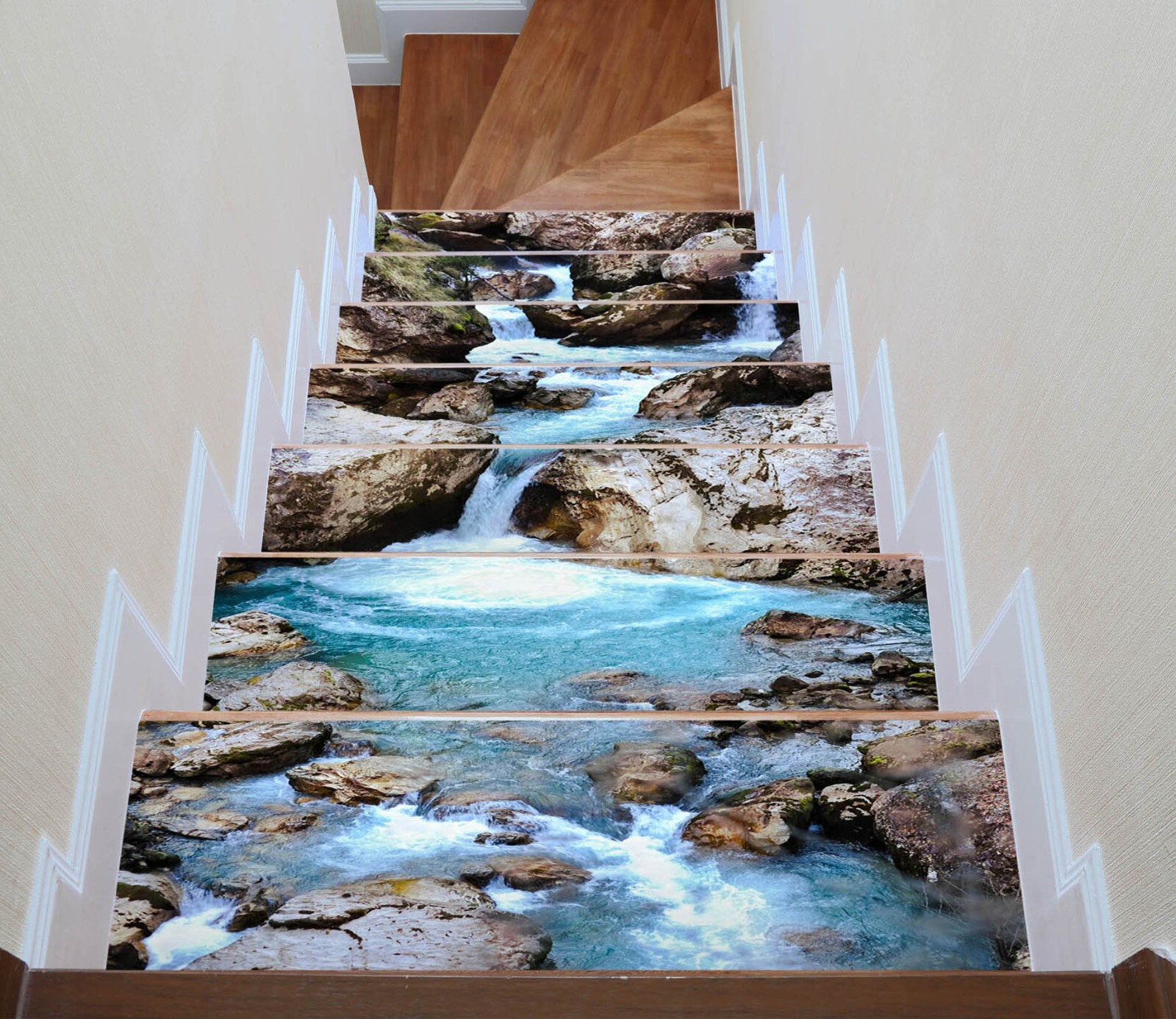3D Creek View W112 Stairs Risers Decoration Photo Mural Vinyl Wallpaper Vera