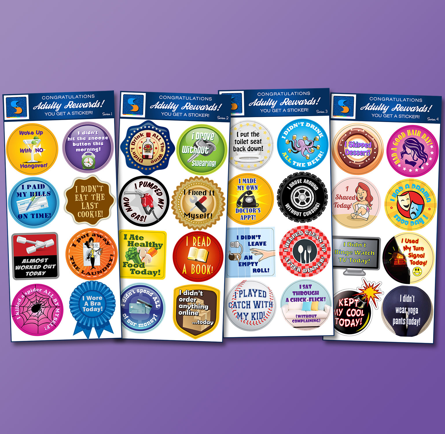 32 Adult Reward Stickers – Series 1 thru 4 You Adulted Today! Great Gift Idea