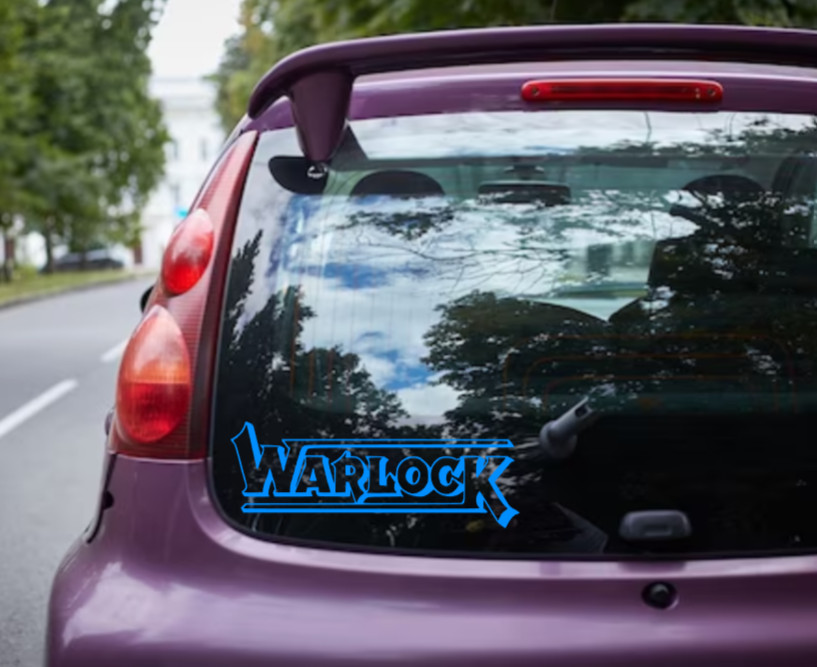Warlock Vinyl Logo Sticker Decal Heavy Metal Band Car Bumper Doro Grim Reaper