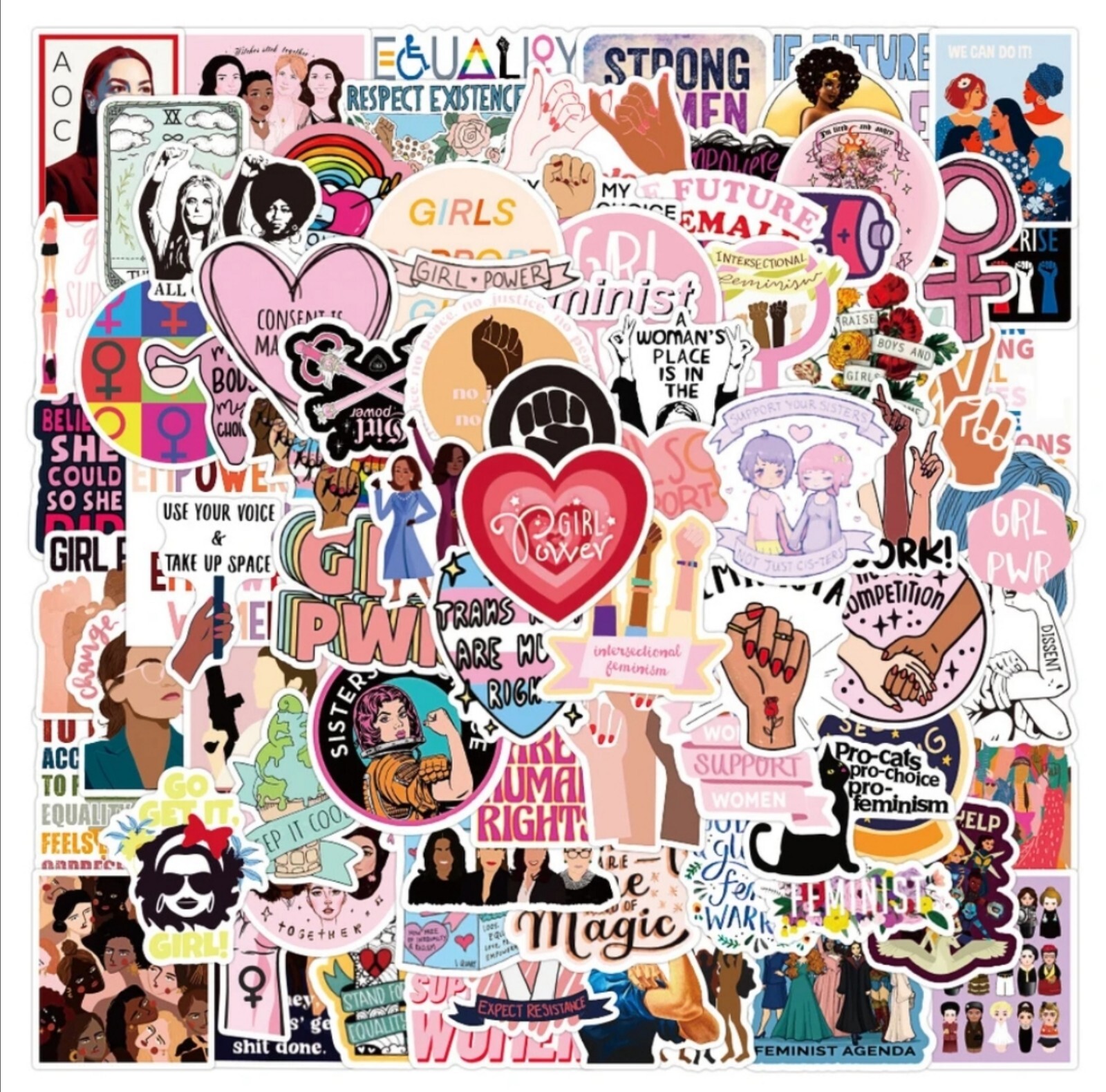 20 PCS Feminist Womens Girls Rights Power Stickers BRAND NEW