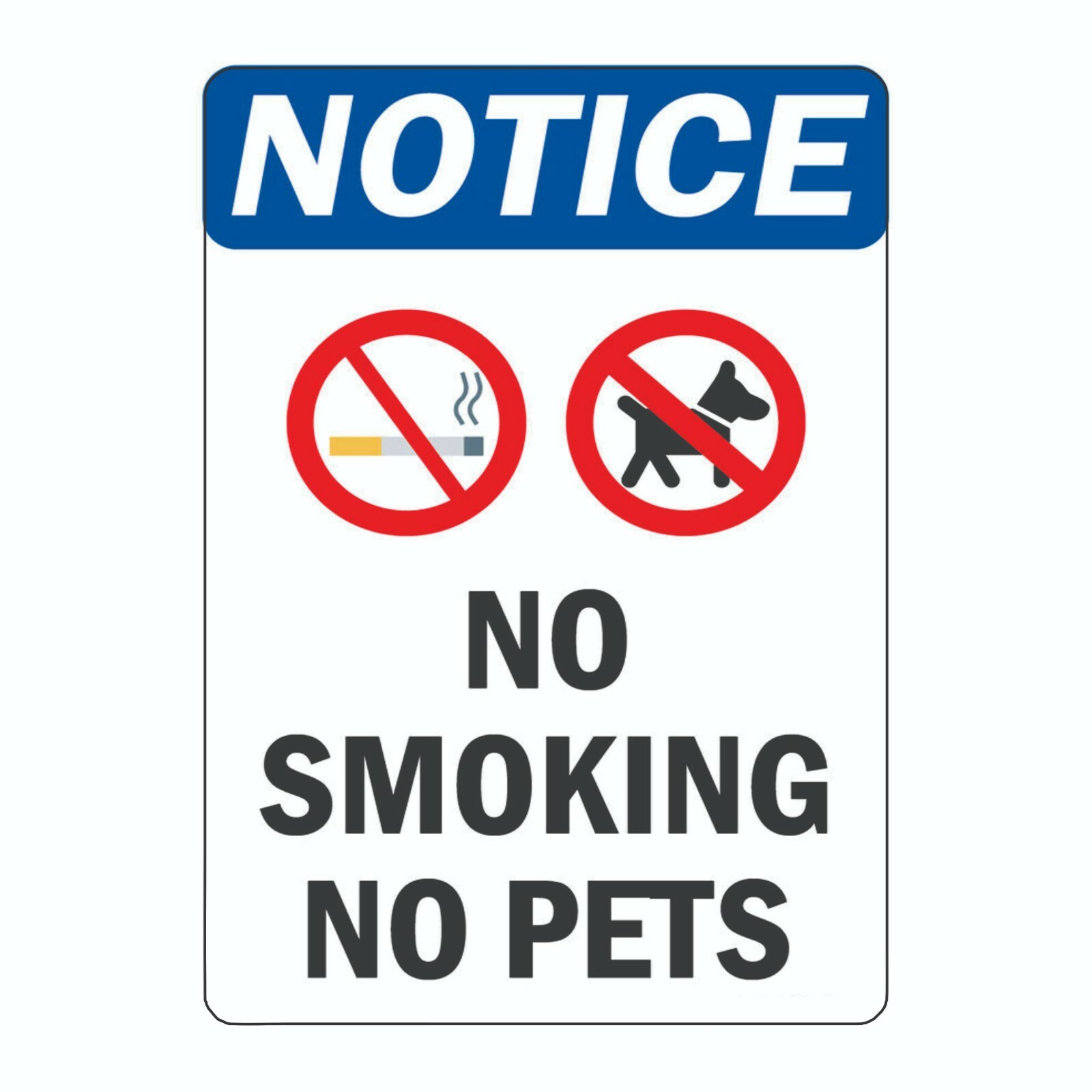 No Smoking No Pets Sign Decal Sticker