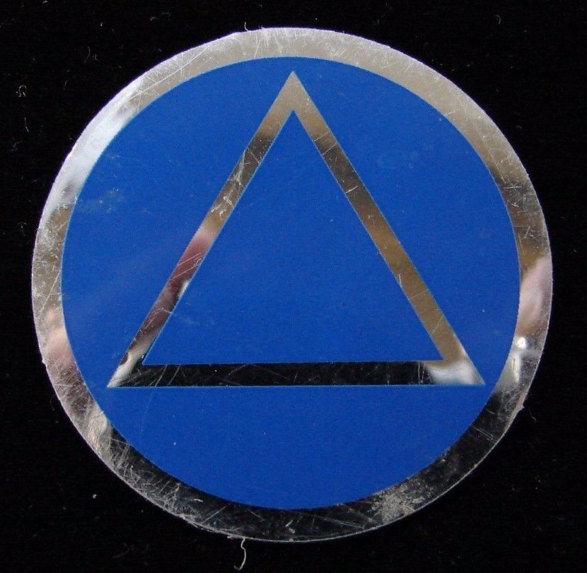 Alcoholics Anonymous AA Symbol Decal 3" Round Window Bumper Sticker Sober Token