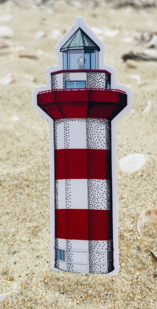 Hilton Head Harbour Town Lighthouse *NEW* Sticker Measures 1.75" x 4.5"