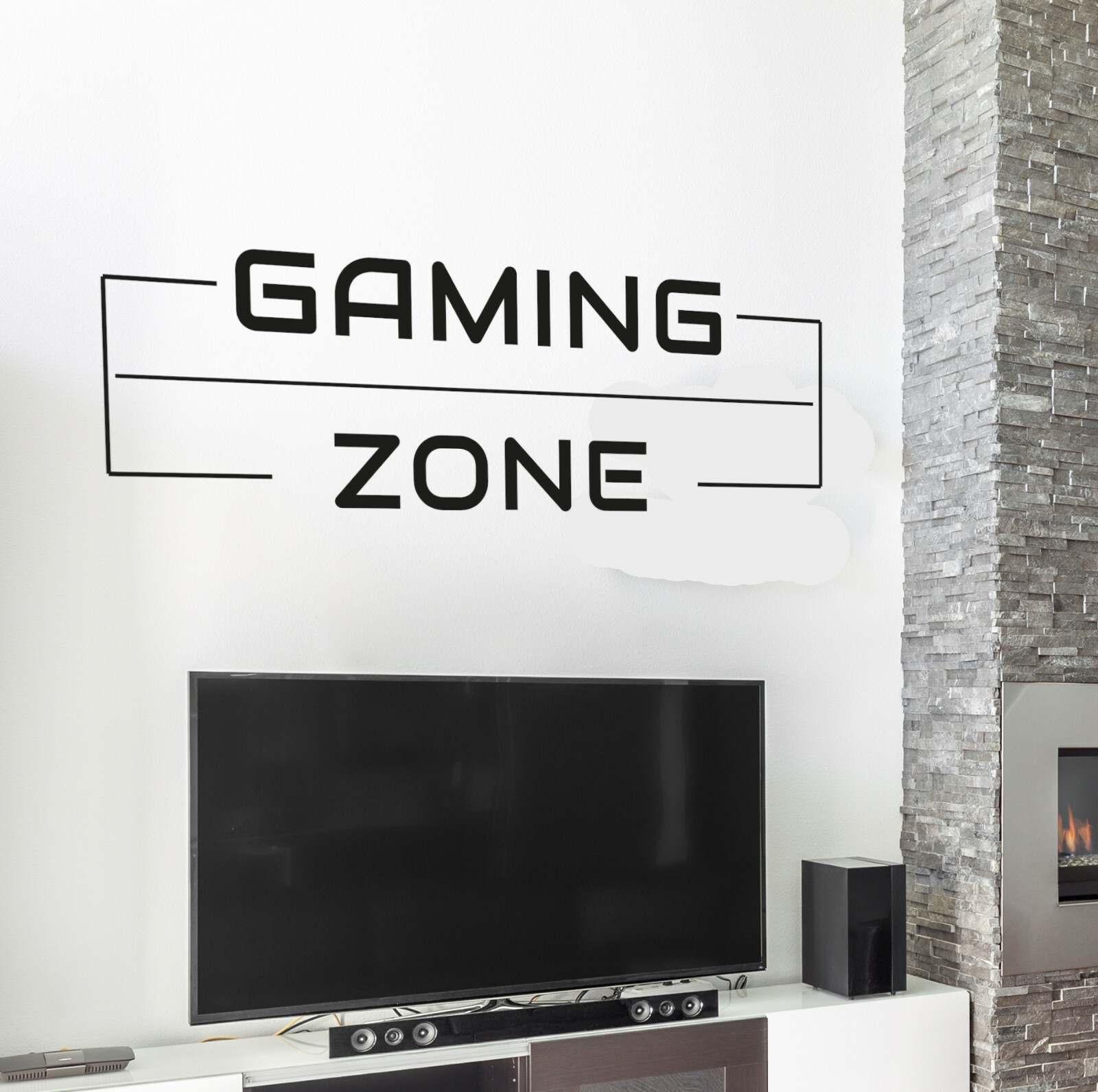 Vinyl Wall Decal Inspiring Gaming Zone Play Room Stickers 35 in x 12 in gz241