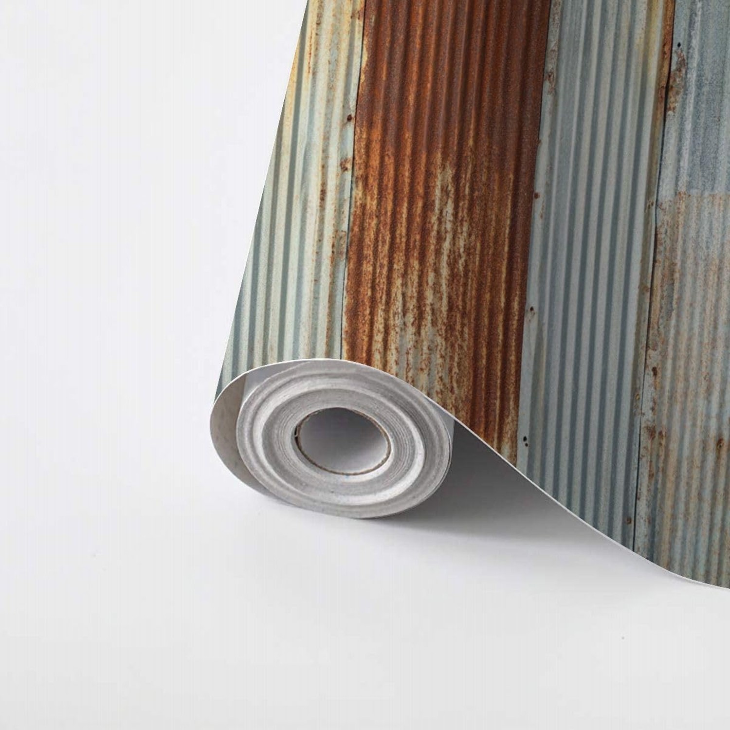 VGHUYEVOGERE Peel and Stick Wallpaper – Old Texture Rusty Galvanized Metal Pa…