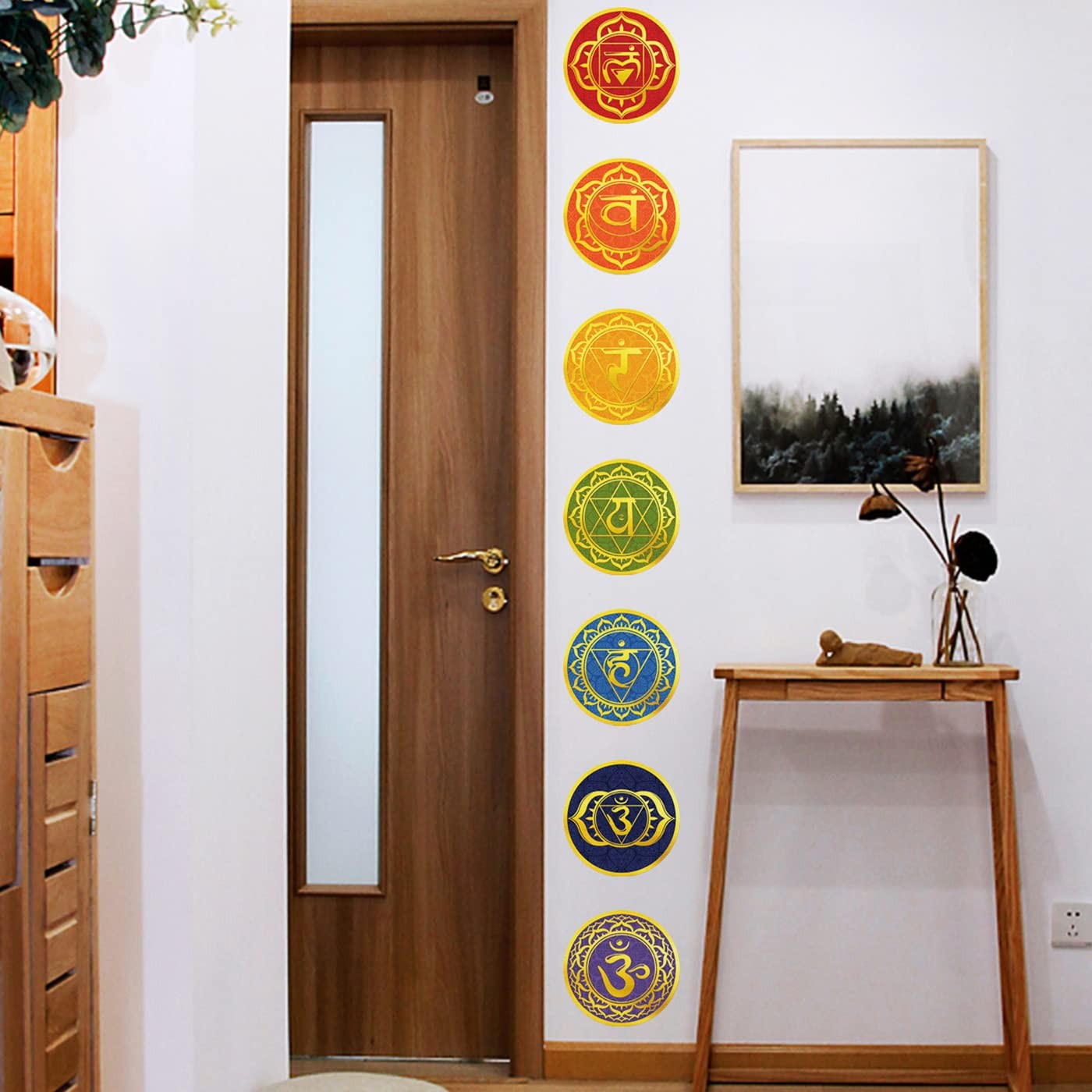 7 Sheets Chakra Wall Stickers Yoga Zen Meditation Room Wall Decals (6×6 Inch)…