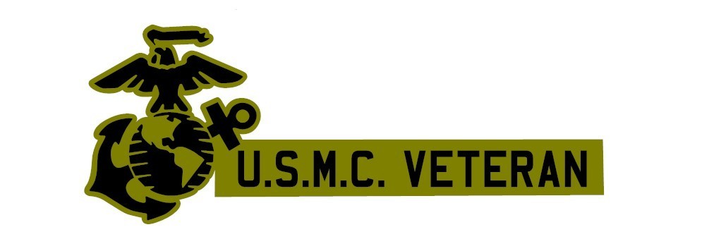 UNITED STATES MARINE CORPS VETERAN Strip VINYL DECAL/STICKER OLIVE/BLACK USMC