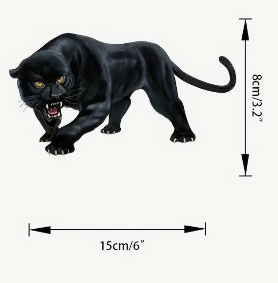 BLACK LEOPARD PANTHER 6” INCH VINYL DECAL STICKER 1PC
