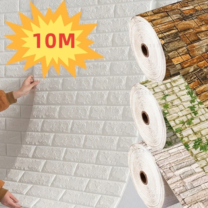 3D Foam Brick Self Adhesive Wallpaper Waterproof Wall Stickers Home Decor