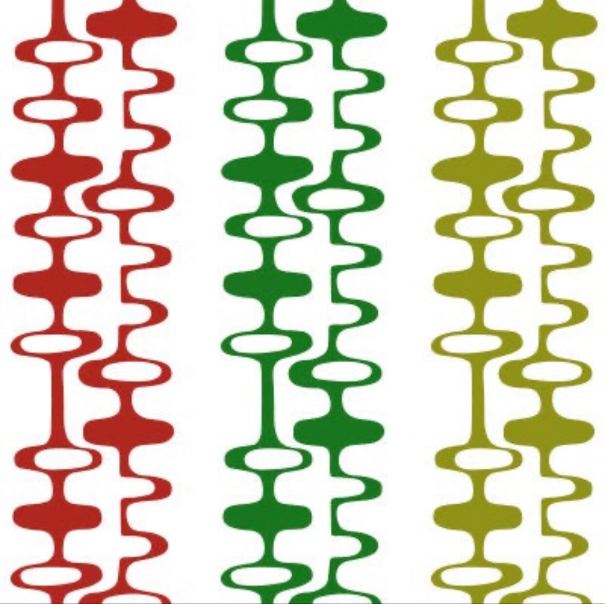 Vintage midcentury modern wall decal chain pattern