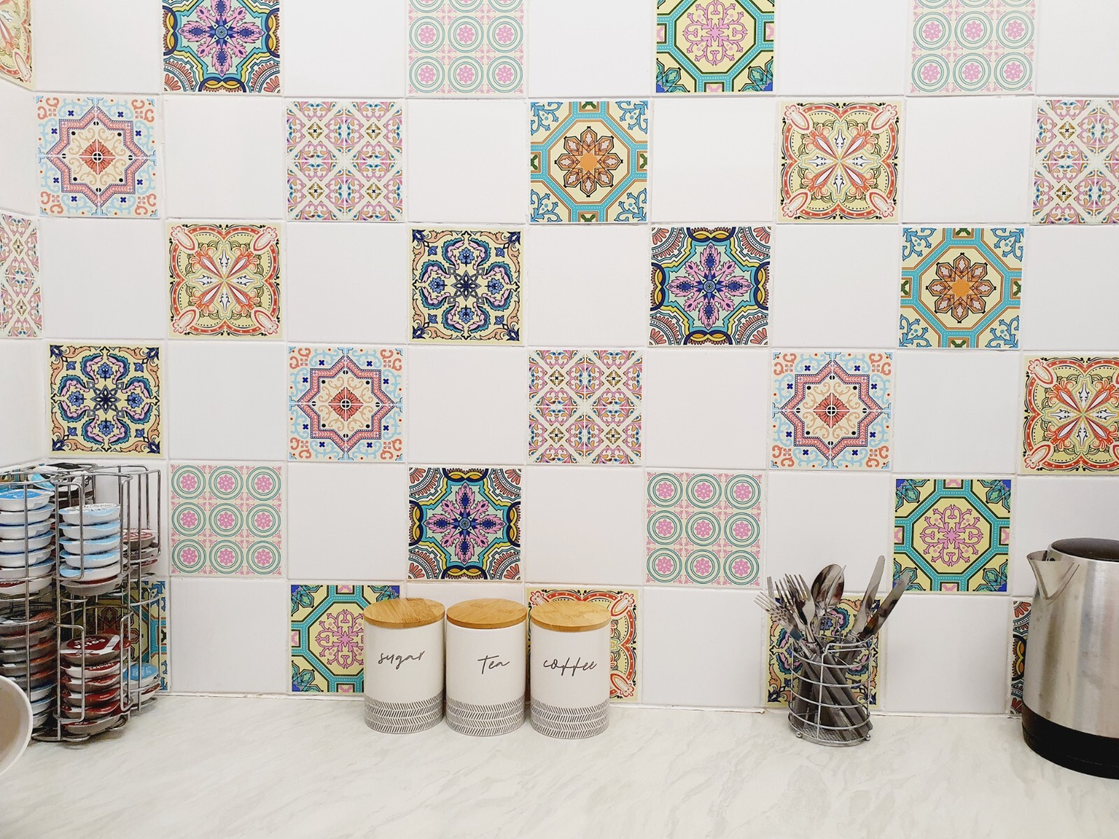Mosaic Tile Stickers, 100mm x 100mm, 24 or 48 Pack Kitchen Bathroom 4 Inch C3
