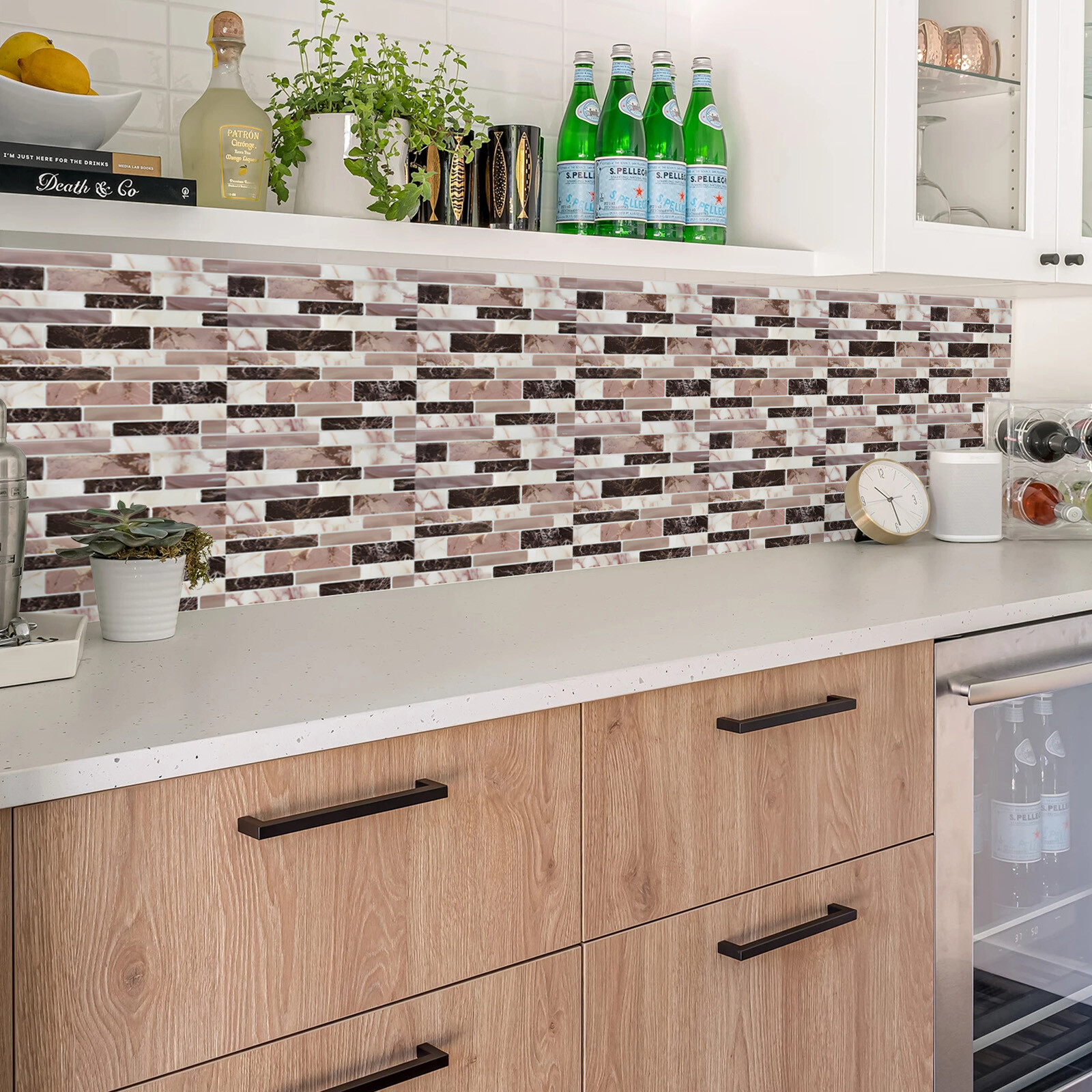 20/30x Self Adhensive Wall Panel Tile Waterproof Wall Sticker Kitchen Backsplash