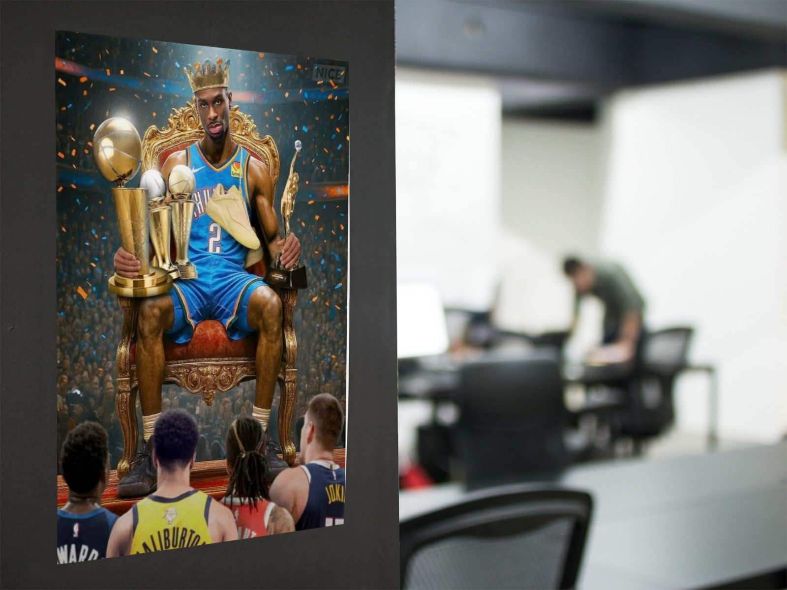 NBA Basketball OKC Champions Shai Wall Vinyl Decal Poster (Removable Adhesive)