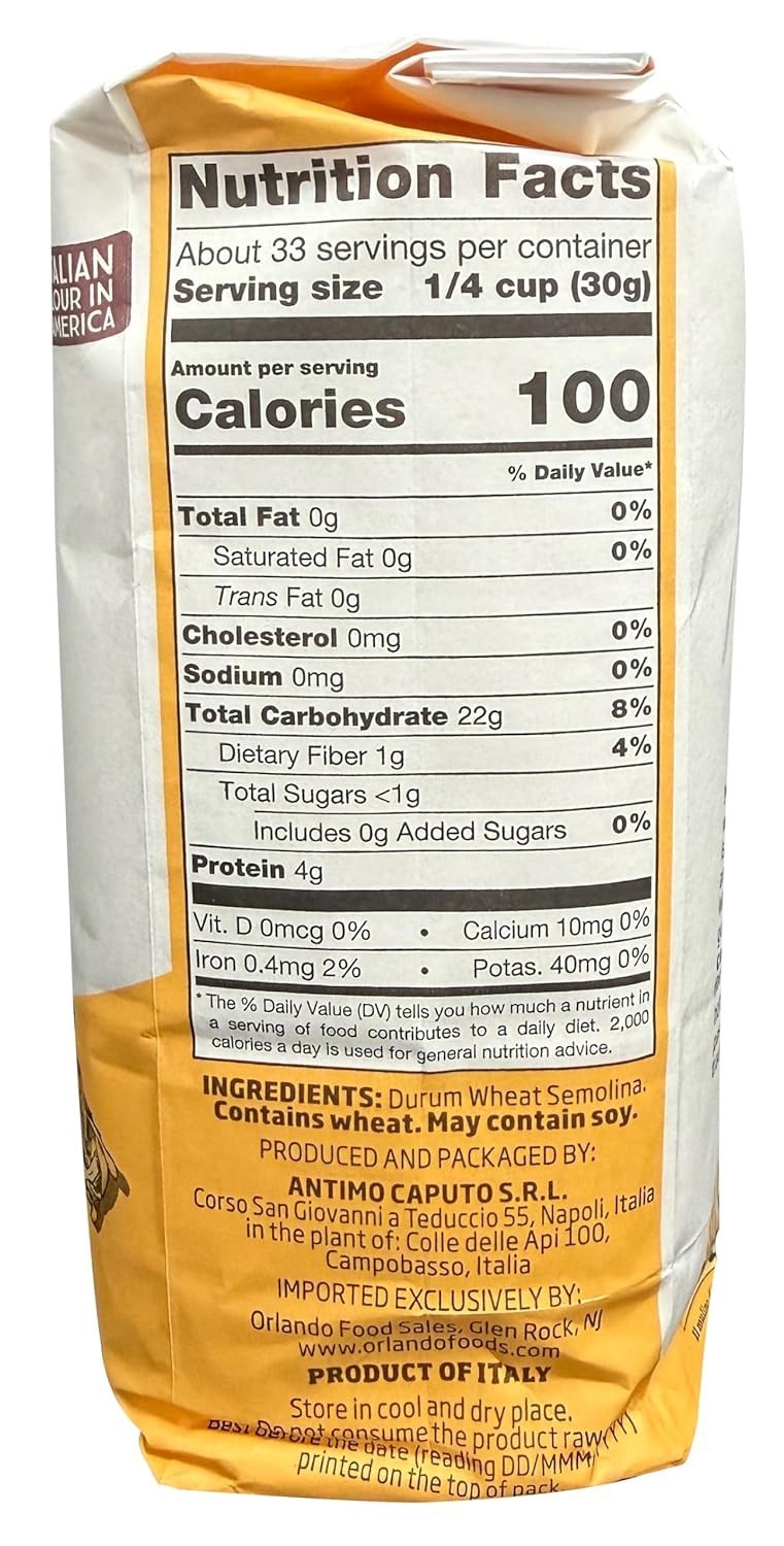Semolina Wheat Flour 2.2 LB (Pack of 6) 211.2 Ounce 1)