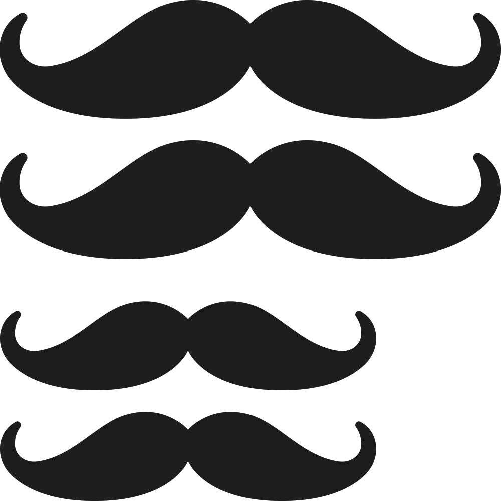 Mustache Decals – Great For Laptops, Tech, Cars & More (4 Pack)
