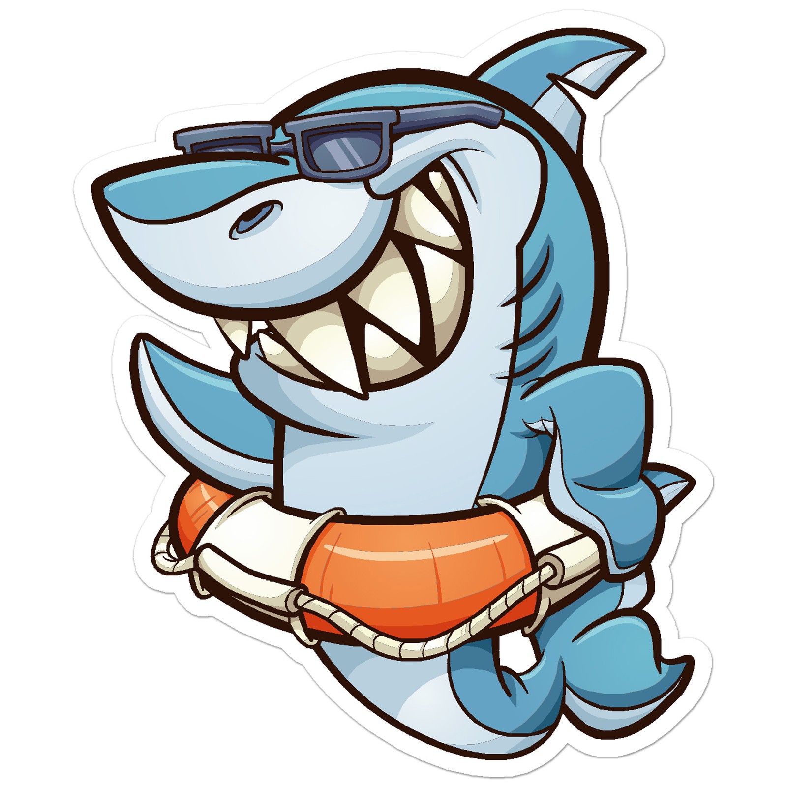 Cartoon Funny Shark – Vinyl Decal Sticker – Car Window Laptop – ebn7821
