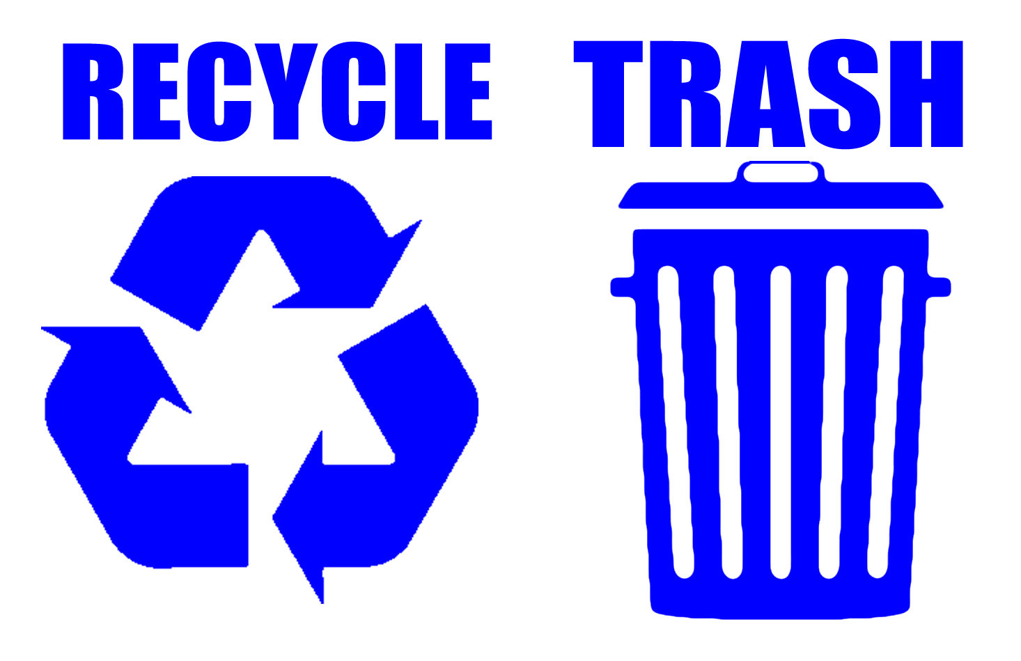 Recycle Trash Symbol Decals Sticker Logos For Home & Office Choose A1