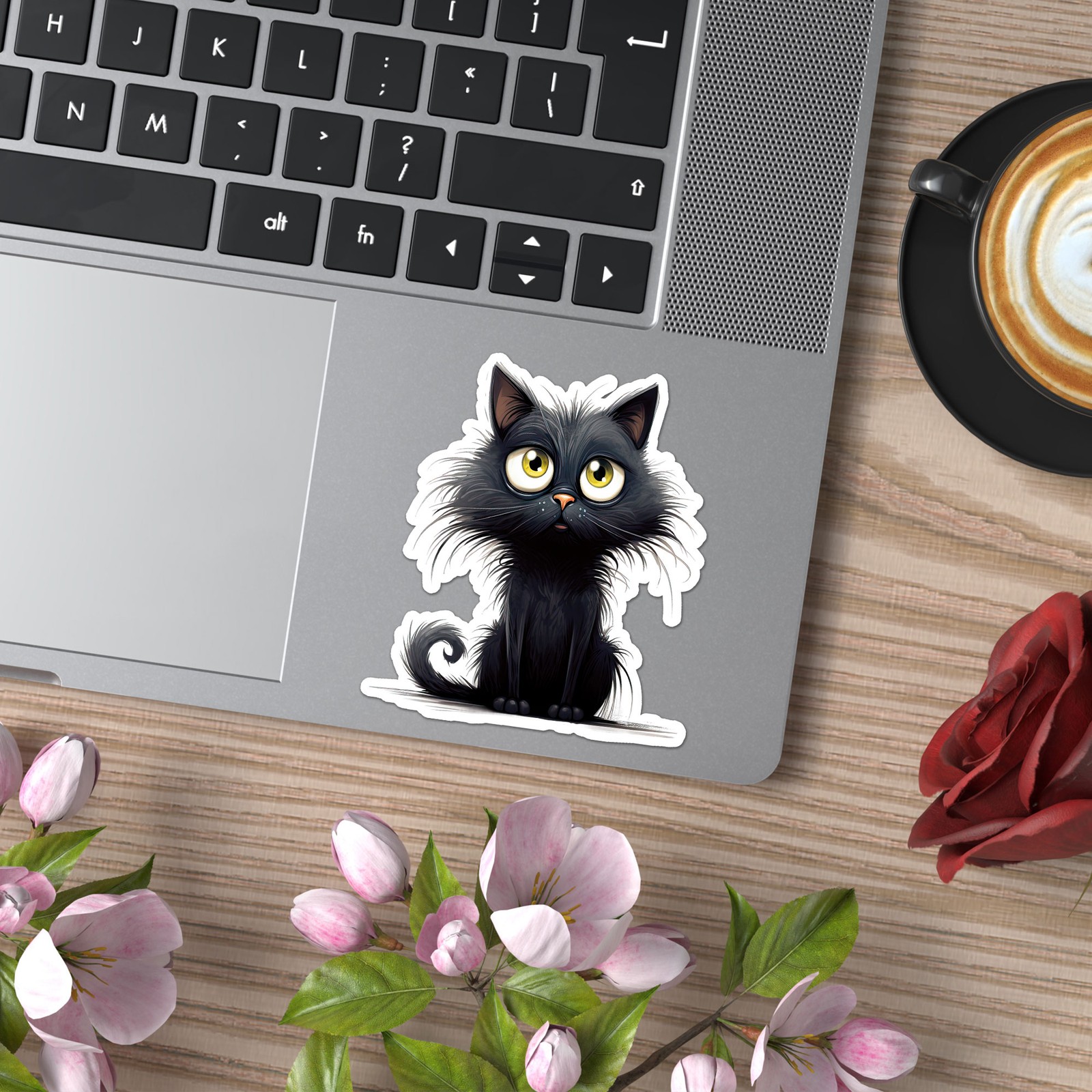 Cute Black Cat Kitten – Vinyl Decal Sticker – Car Window Laptop – ebn11082