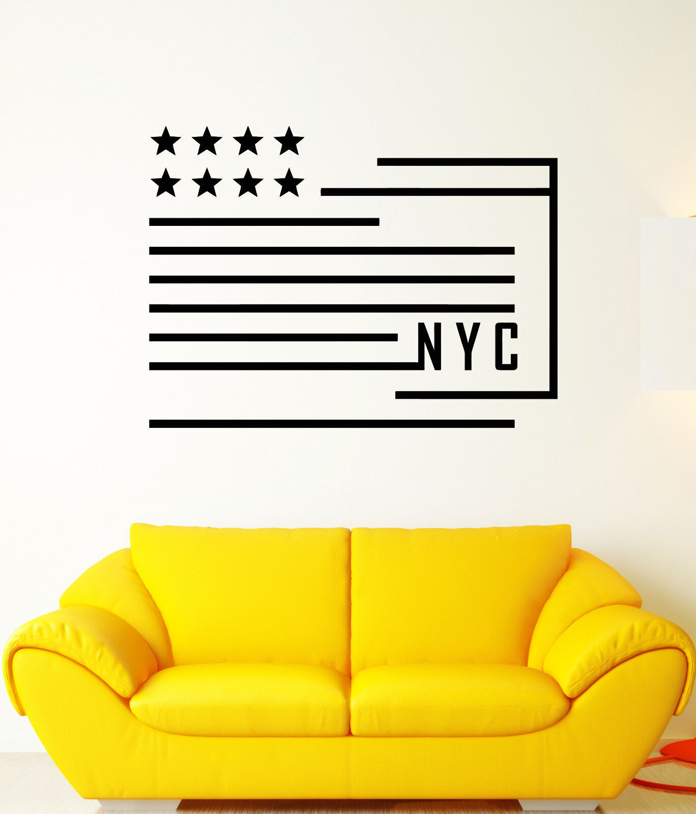 Vinyl Wall Decal American Abstract Flag New York City Stickers (1941ig)