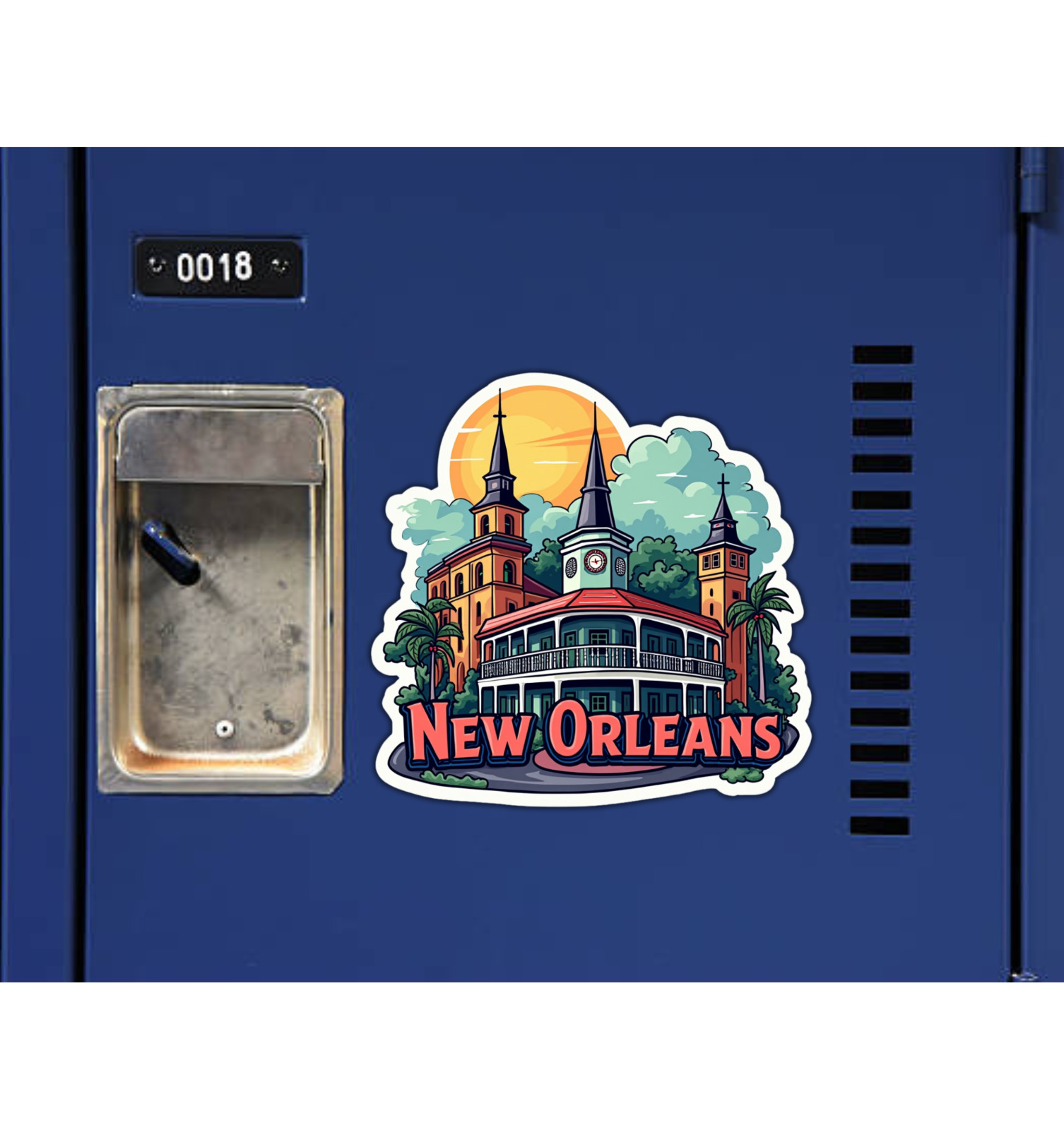 New Orleans Louisiana Fridge Magnet or Laptop Sticker