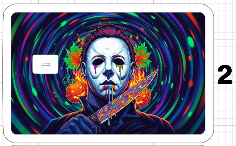 Michael Myers Psychedelic ATM Debit Credit Sticker Skin Halloween Horror Movies