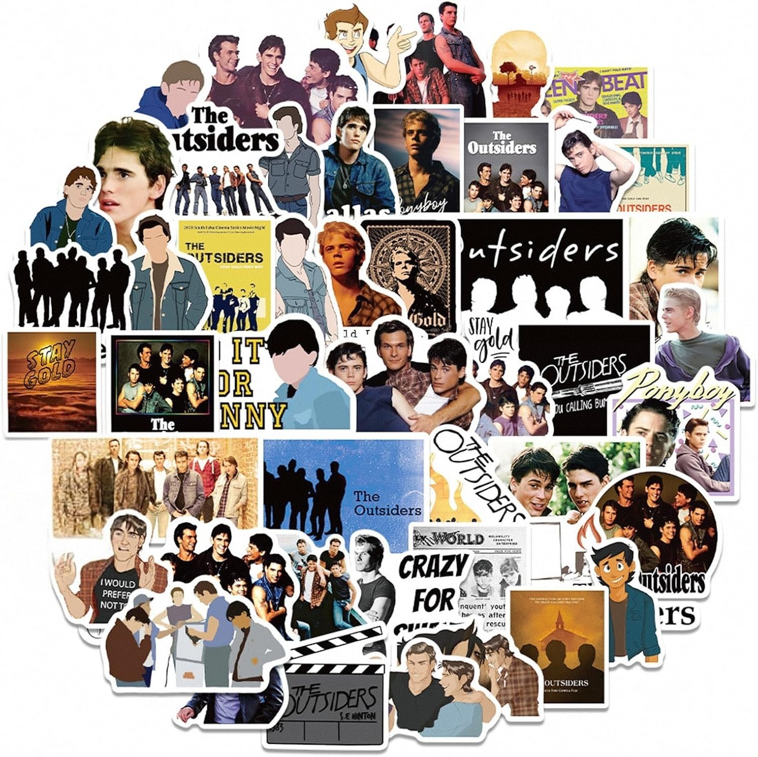 Durable 50 Pcs The Outsiders Vinyl Stickers – Perfect for Gifting & Personal Use