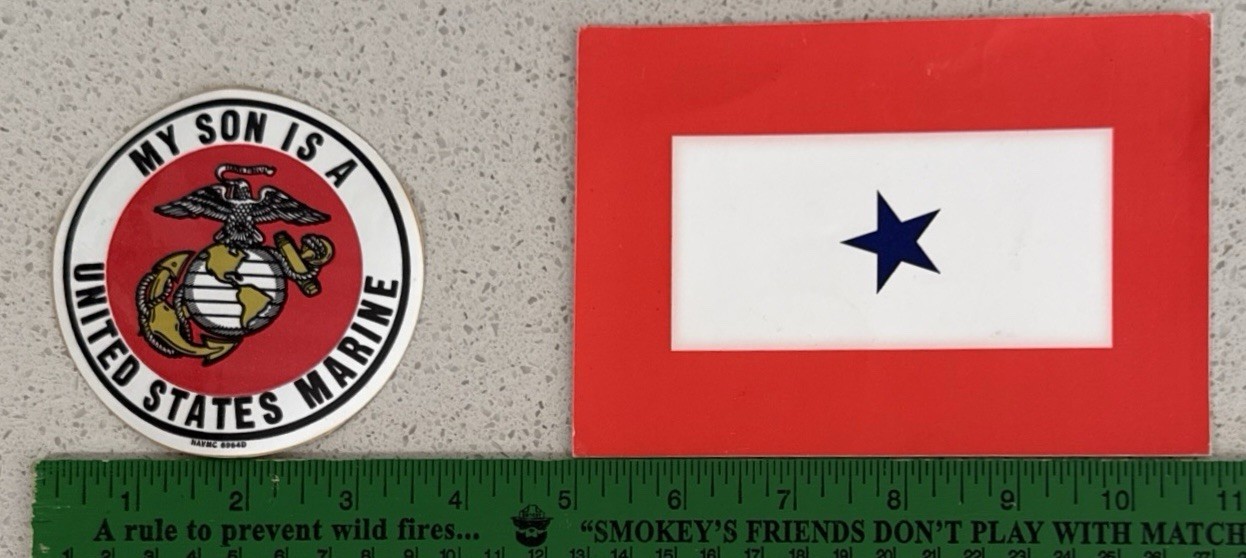 US Marine Corp Stickers MY SON, PROUD PARENT, BLUE STAR, USMC Lot Of 4 New