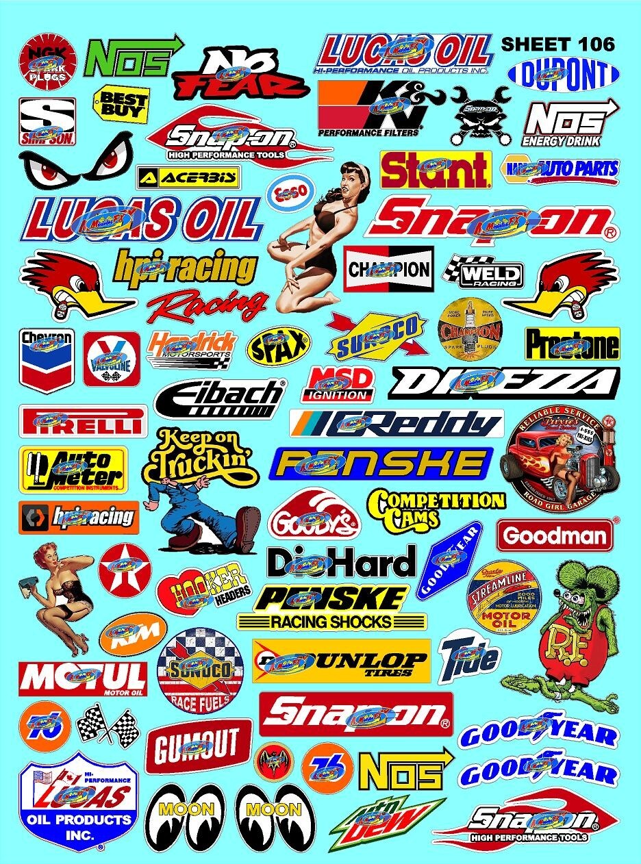Clear Matte Vinyl Sticker Sheet 106-R/C MODEL Decal fits 1/24-1/16 Scale DIE CUT