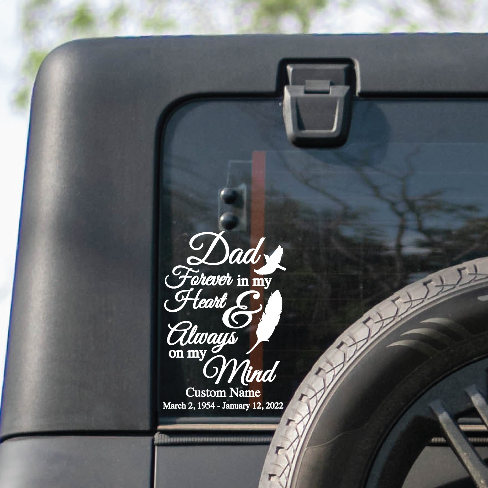 CUSTOM Dad Memorial Decal – In Loving Memory Memorial Sticker Decal Dad Funeral