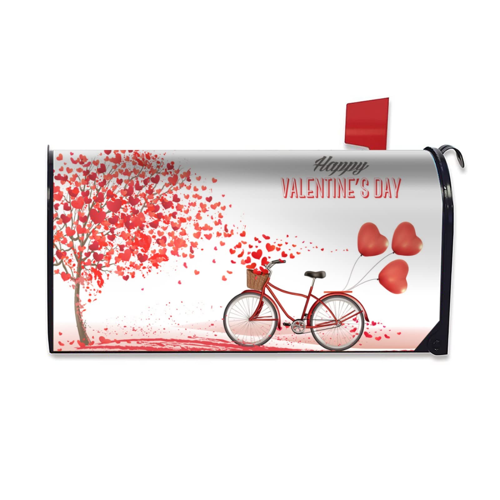 Harooni Romantic Valentine's Mailbox Cover 21×18 inch, A Bike and a Tree