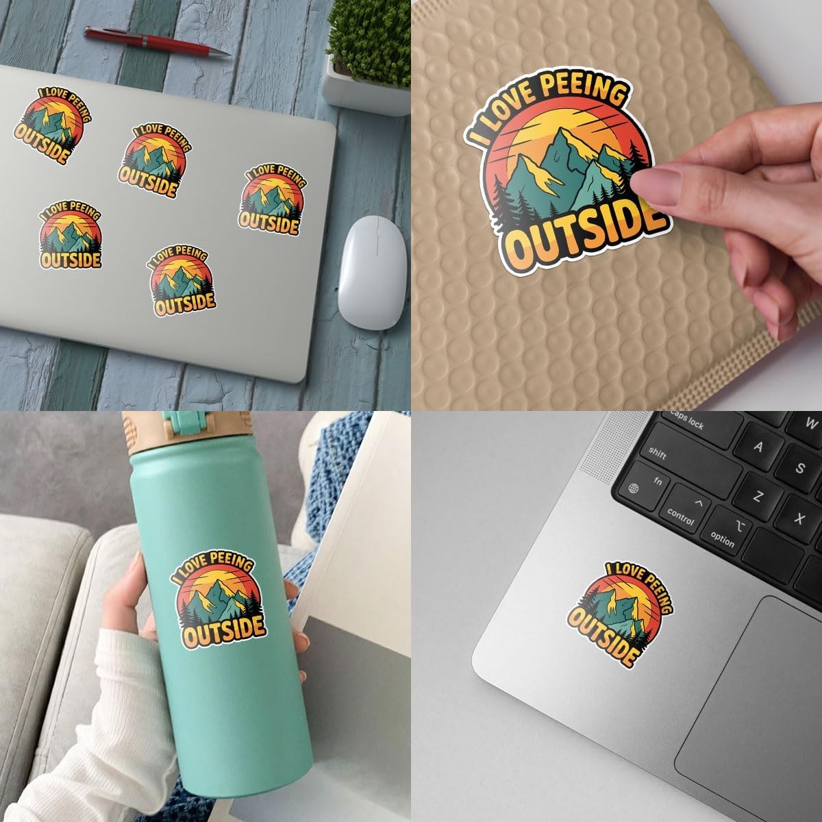 3Pcs I Love Peeing Outside Sticker Funny Nature Outdoor Adventure Gift for Campi