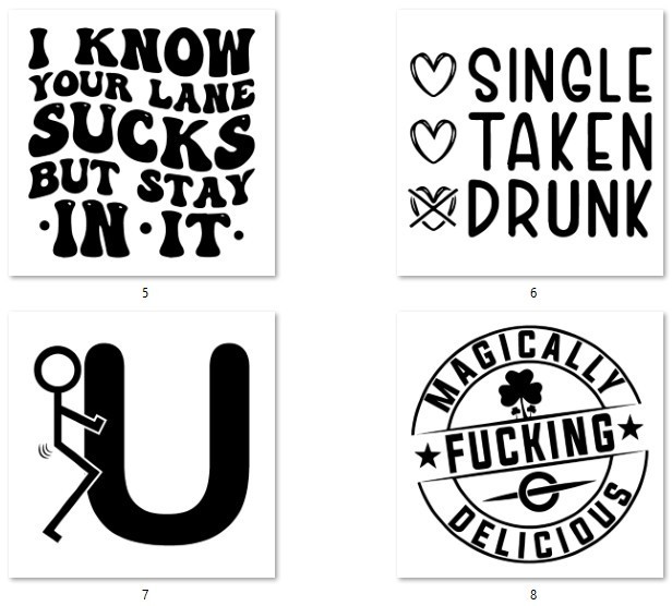Adult Theme Decals 5"