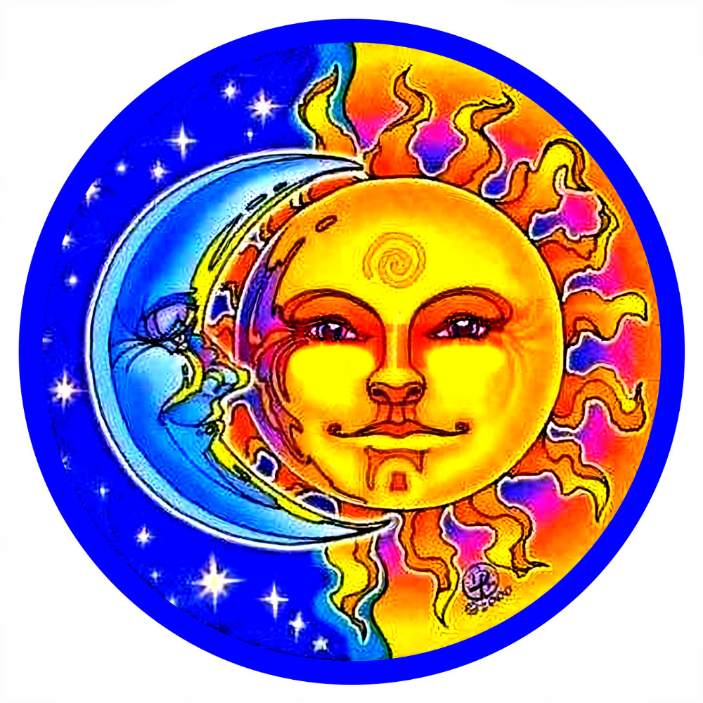 CELESTIAL MOON SUN STARS ZODIAC SIGN STICKER VINTAGE REPLICA RETRO 4 SIZES