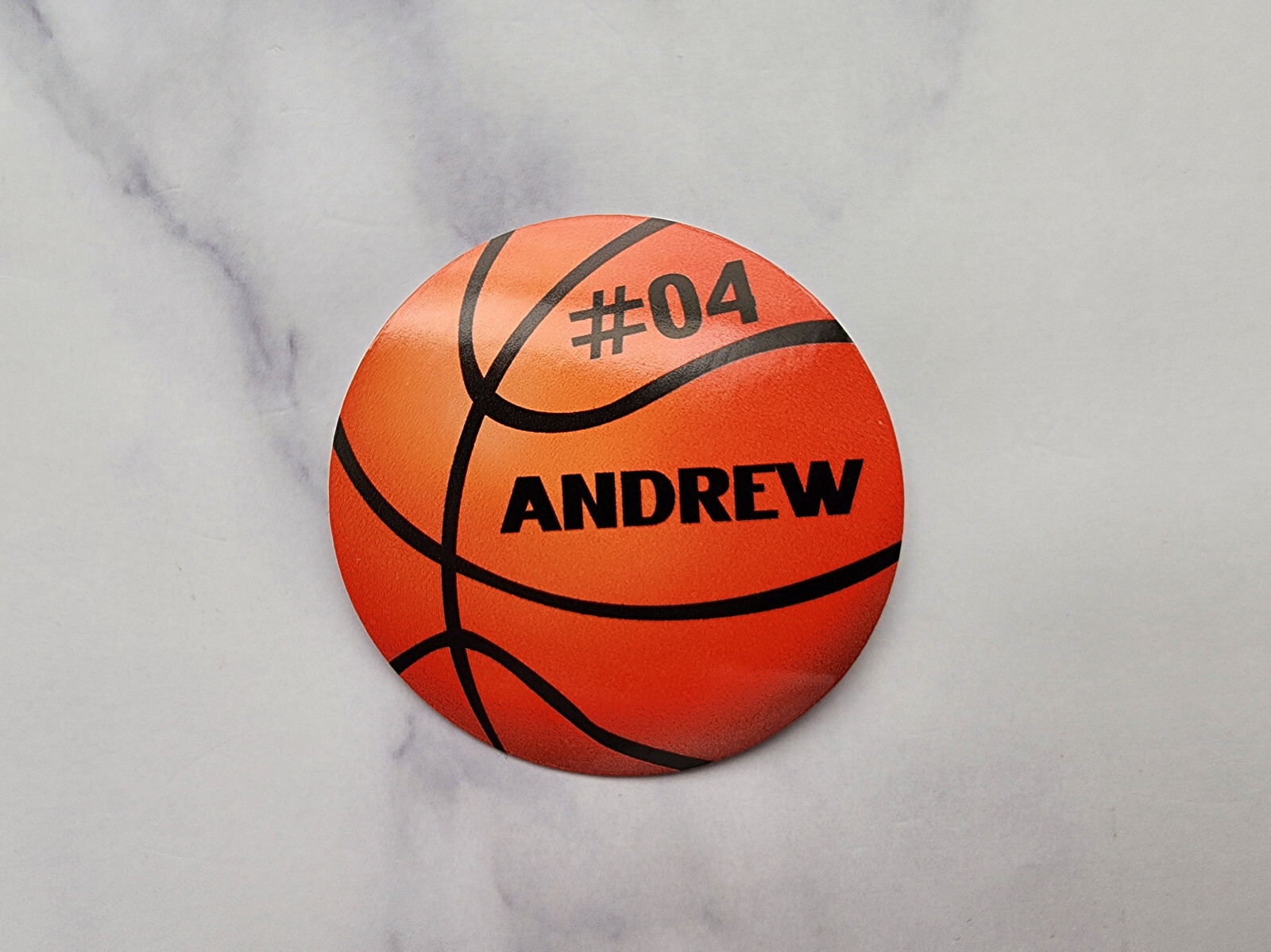 Custom Holographic Basketball Sticker – Personalized Name & Number, Team Gift