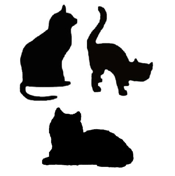 Cat Profile Silhouette Decal Black Sticker Clear Background – Not Waterproof