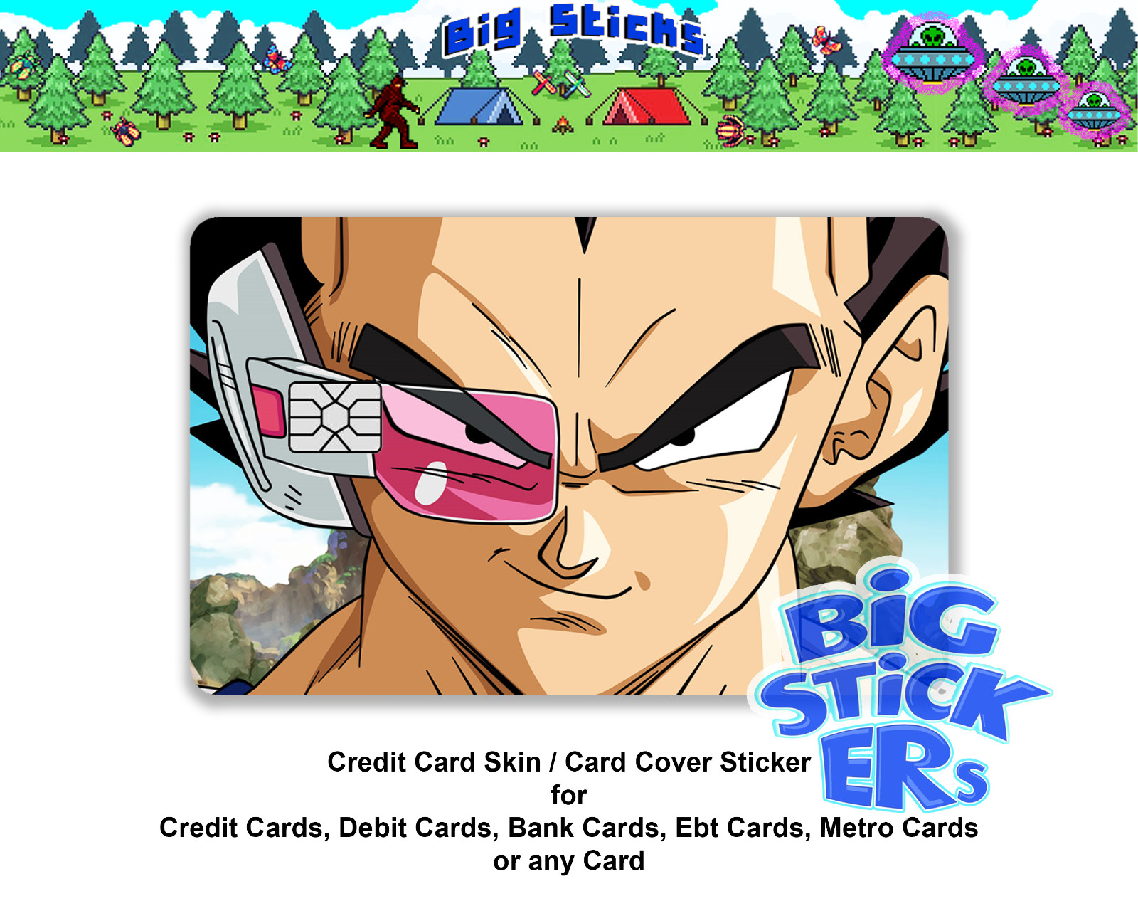 Scouter Vegeta Credit/Debit Card Skin Cover SMART Sticker Wrap Decal