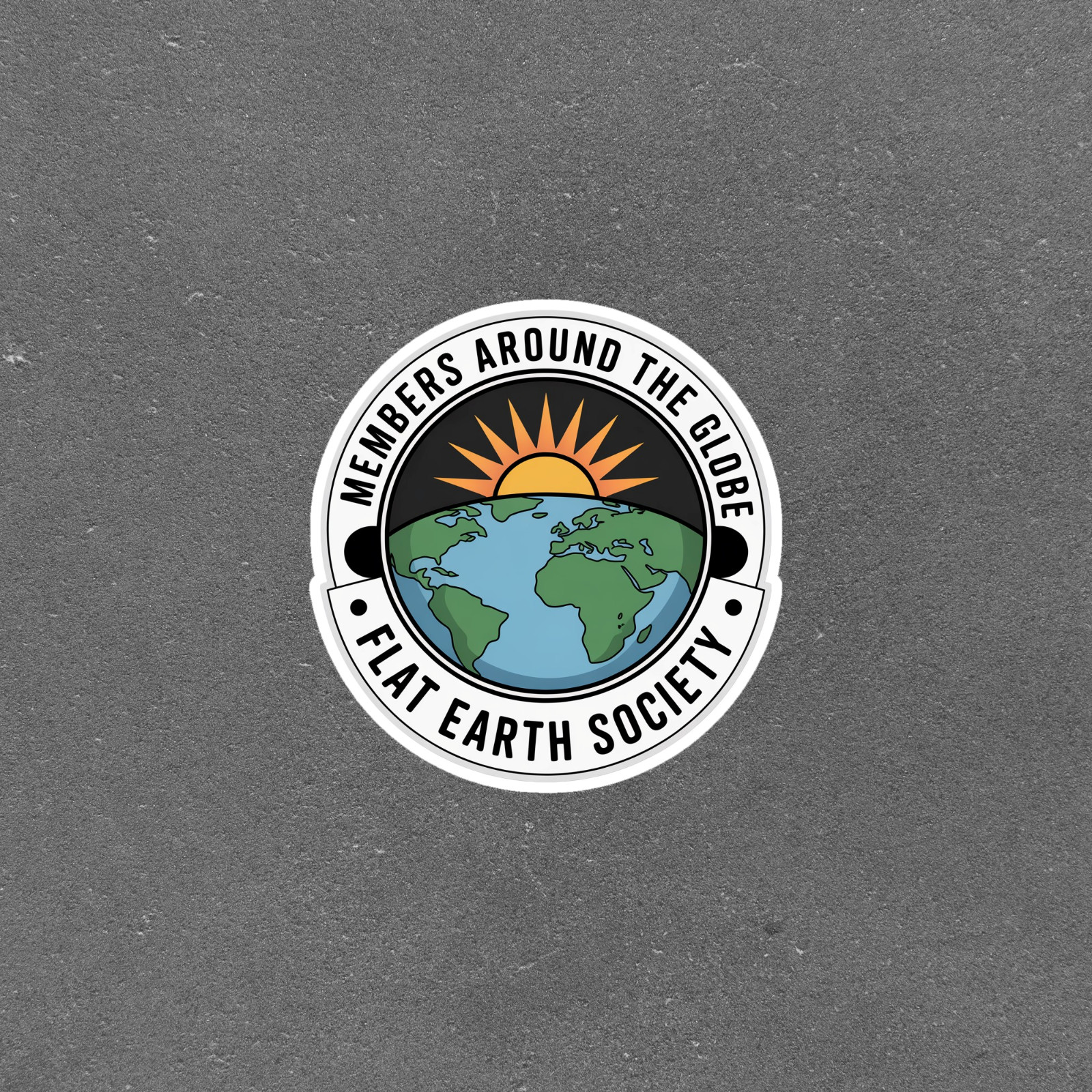Flat Earth Society Members Worldwide Cool Vinyl Sticker Decal #6541
