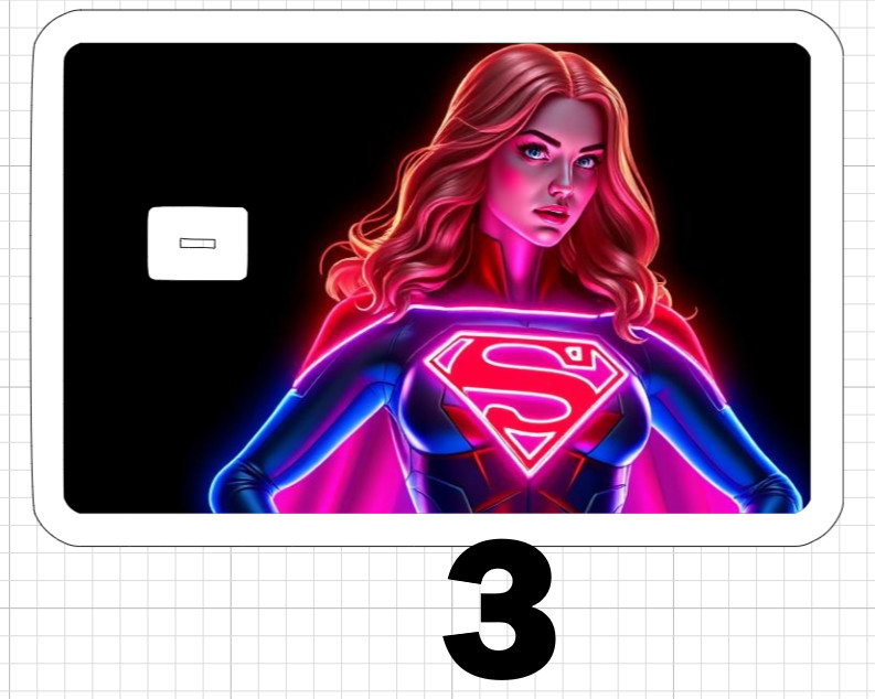 DC Neon Batgirl Supergirl ATM Debit Credit Card Skin Sticker Batman Superman USA