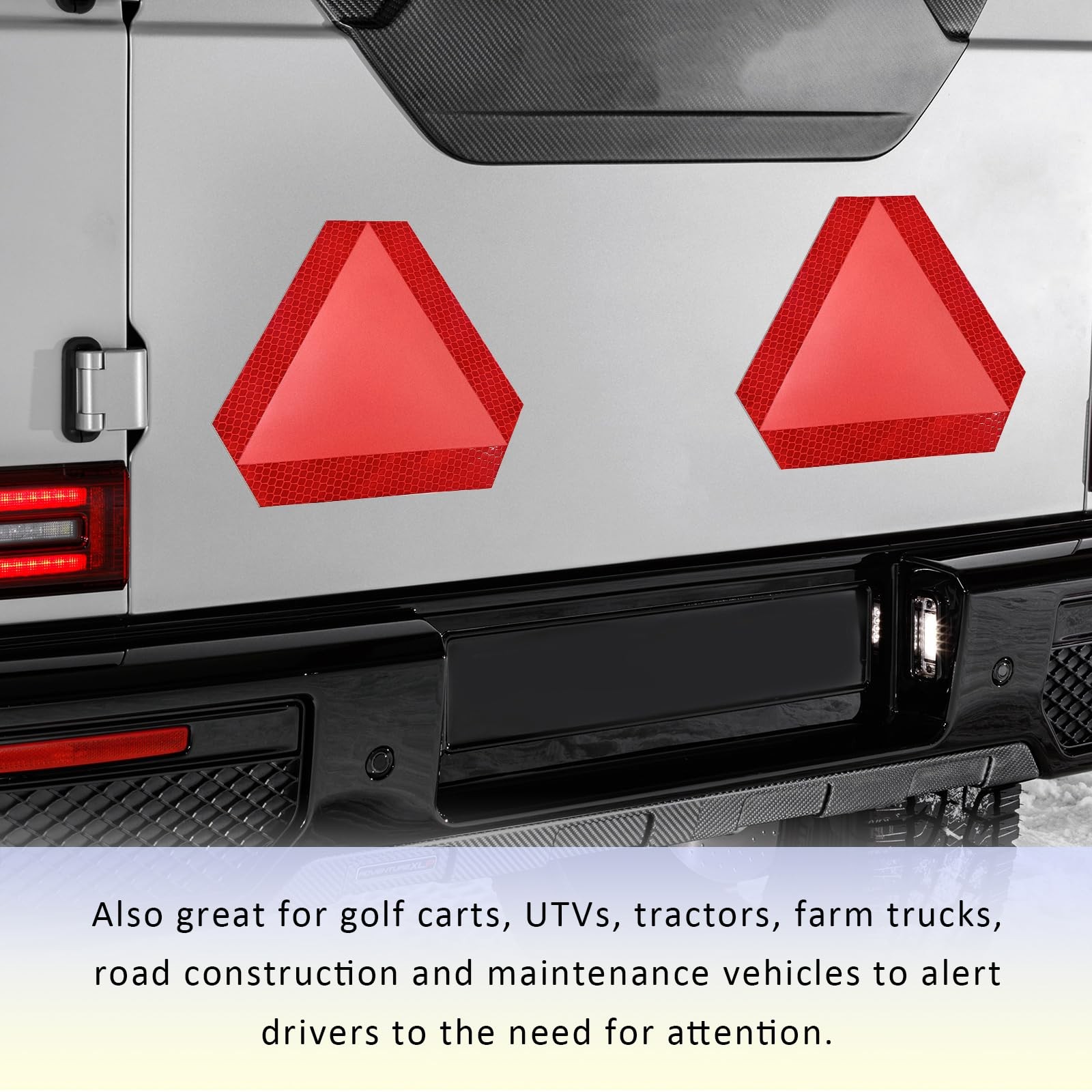 2 Pcs Slow Moving Vehicle Triangle Signs 7×8 Inch for Golf Card Outdoor Use