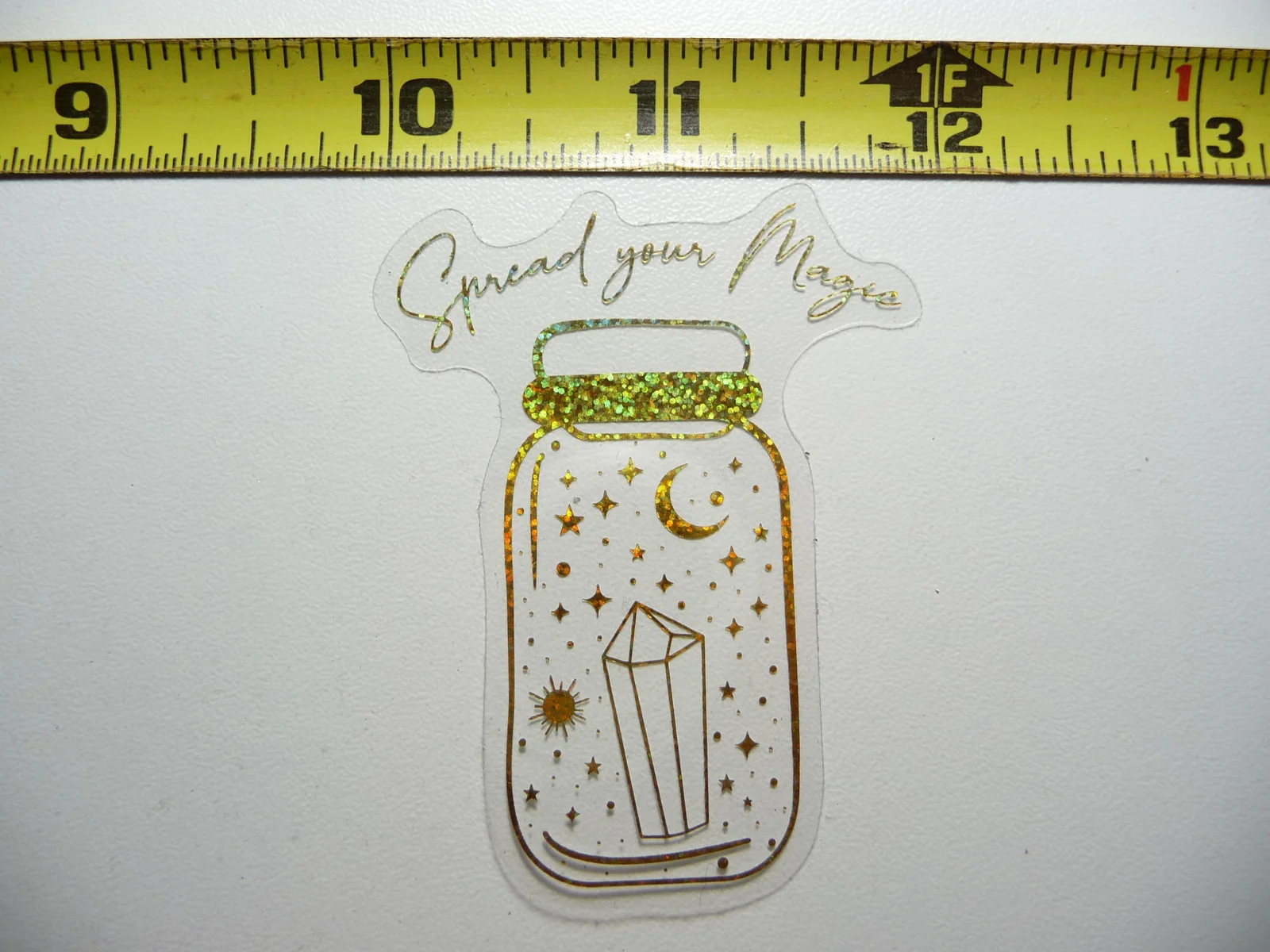 HOLOGRAPHIC MAGIC CRYSTAL JAR MAGIC HEALTH SMALL STICKER DECAL REFLECTIVE