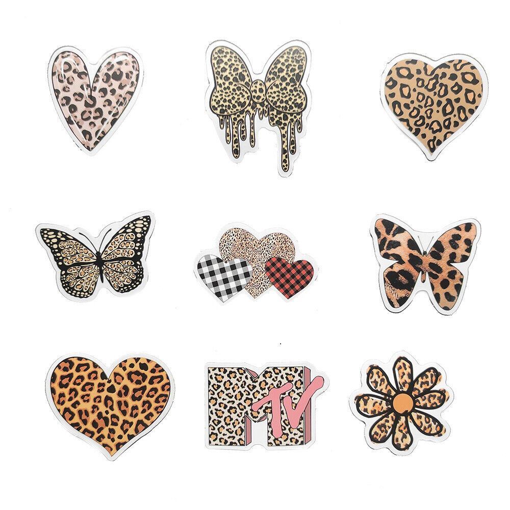 LEOPARD Tiger PRINT Stickers~Animal LIPS Hearts FLOWERS+ Vinyl Laptop Decals
