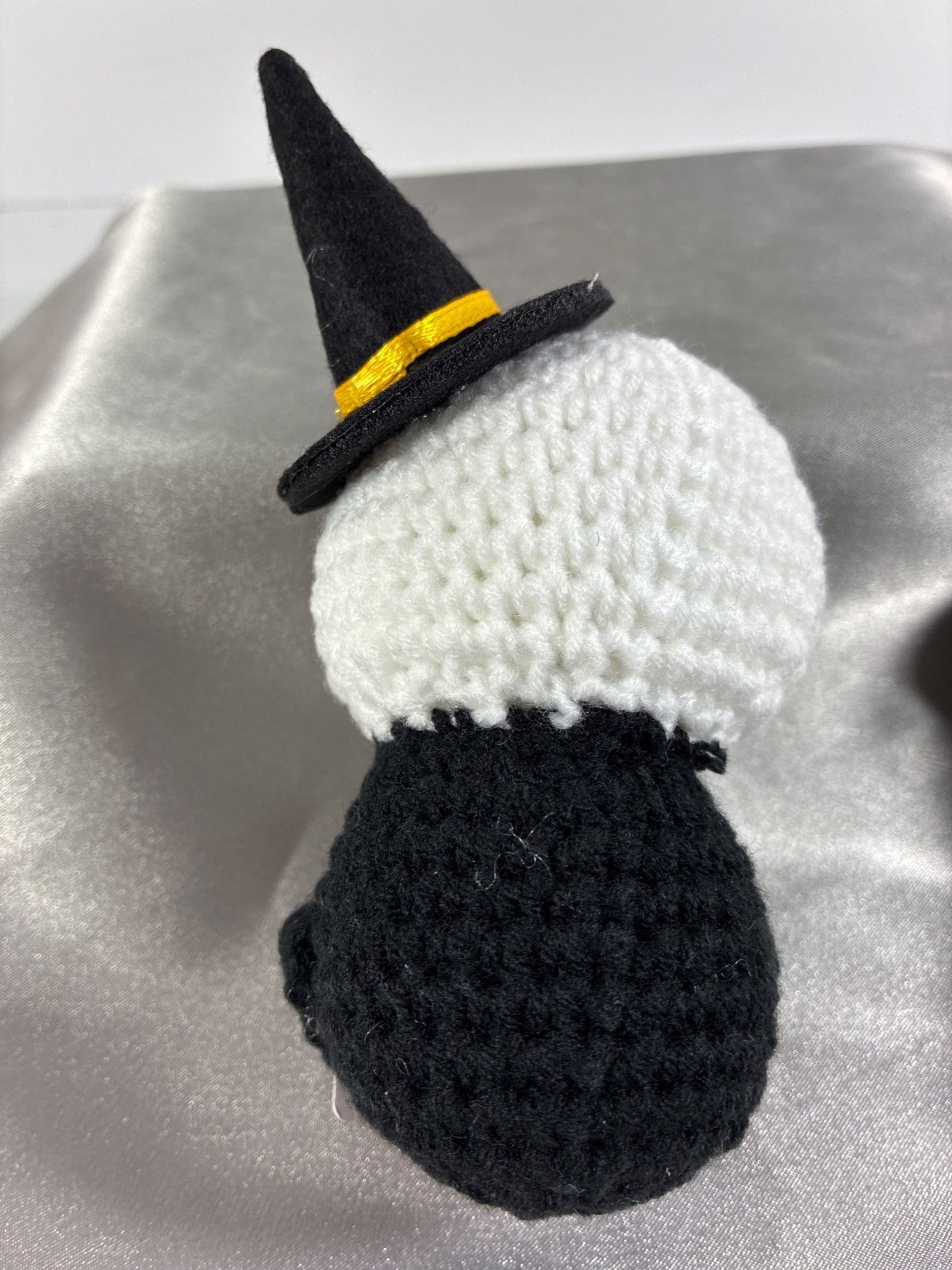 Halloween Plush Skeleton Doll Crochet Face Witch Hat Happy Halloween Boxed 5.25"