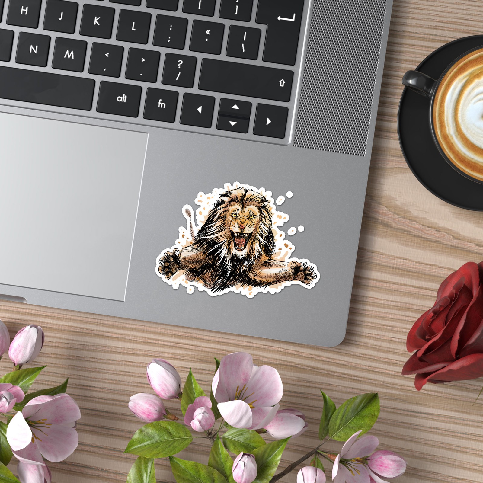 Lion Attack – Vinyl Decal Sticker – Car Window Laptop – ebn8599