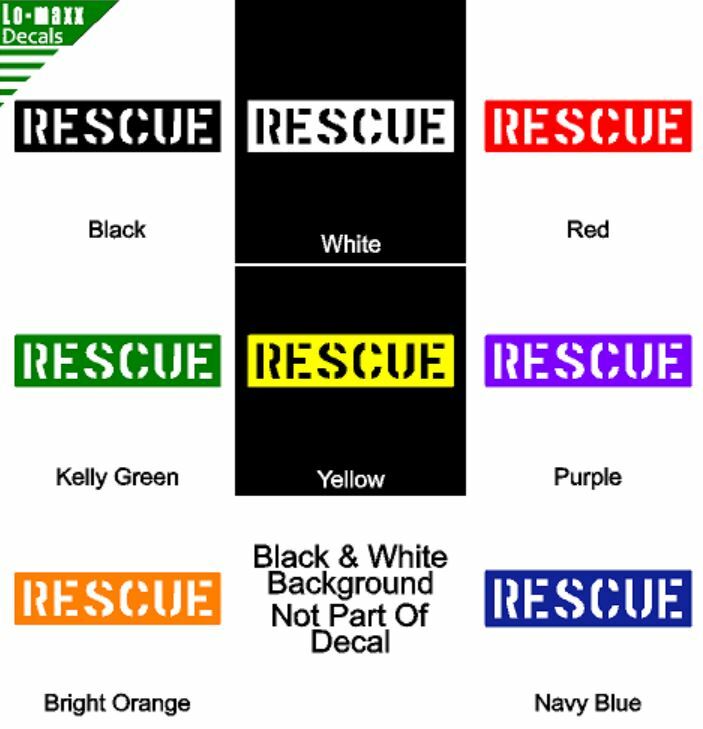 Rescue Aircraft Markings Graphic Durable High Performance Die Cut Vinyl Decal