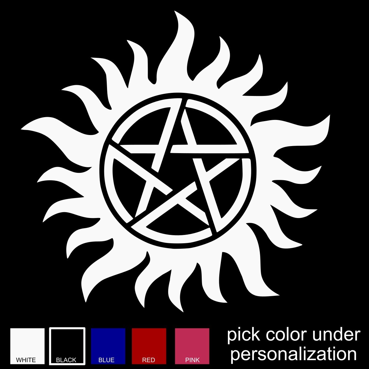 Anti Possession Symbol Decal, Supernatural Symbol Sticker, large sizes available