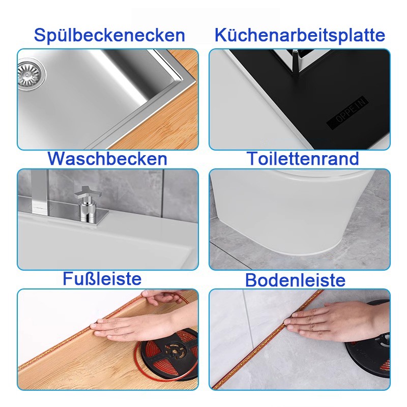 Kitchen Caulk Tape Sealant Strip Ceramic Tile Mildewproof Gap Tape 8mm*6m