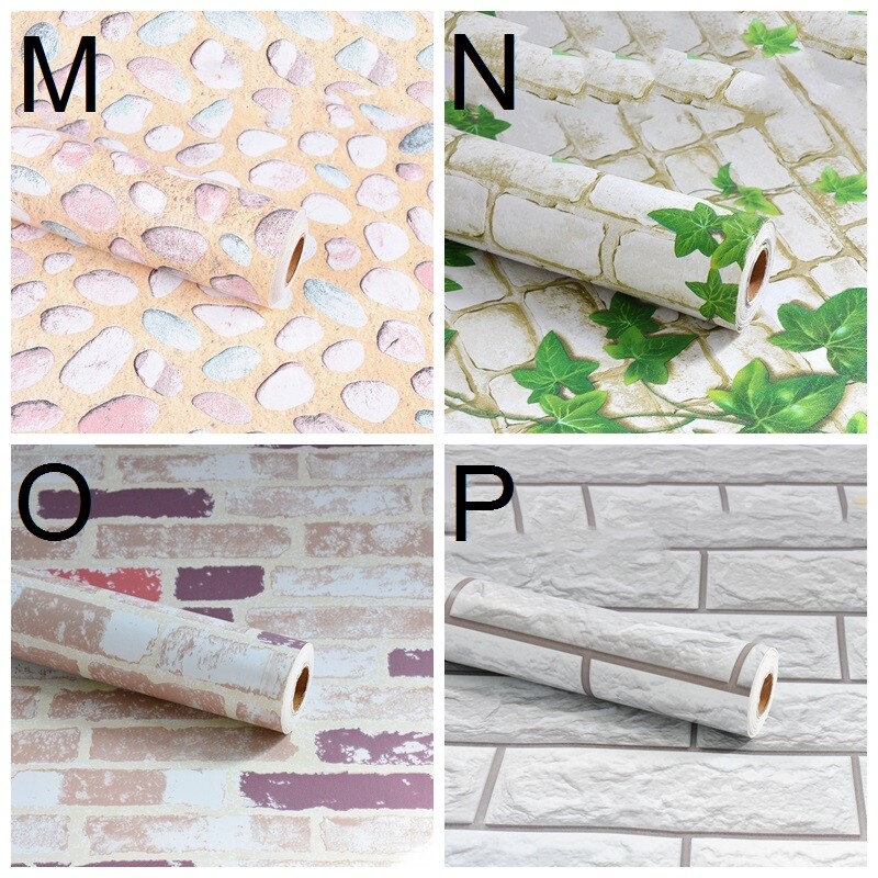45CMX10M Self Adhesive Wallpaper Retro Brick Stone Wall Sticker Decal Upholstery