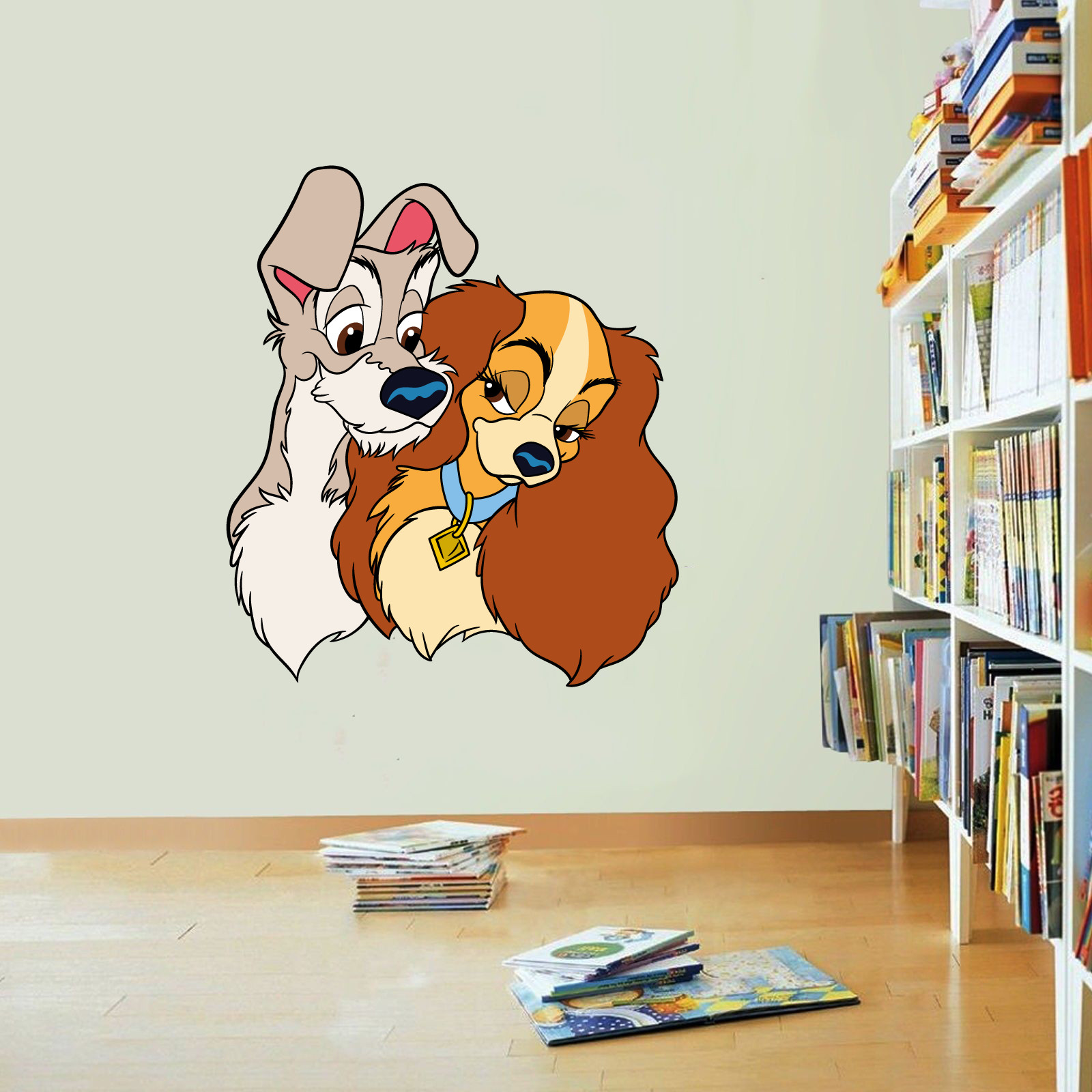 Home Bedroom Lady And The Tramp Movie Cartoon Characters Vinyl Wall Decal 20×22